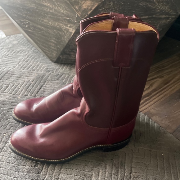 New Justin diamond mid calf boot burgundy size 8 D - Picture 2 of 5